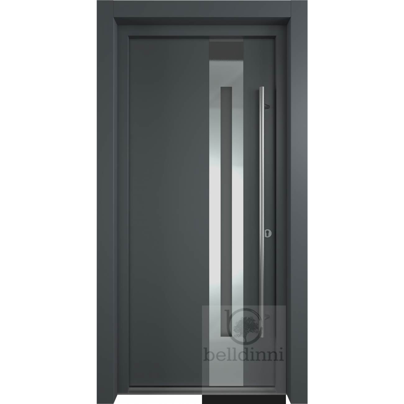MODERN FRONT STEEL DOOR ZEPHYR ANTRACIT/WHITE 37 2/5" X 81 1/2" LHI + HARDWARE
