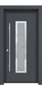 MODERN FRONT STEEL DOOR ARGOS ANTRACIT/WHITE 37 2/5" X 81 1/2" RHI + HARDWARE