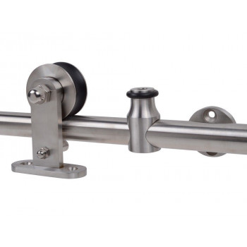 6.6 FT MODERN STAINLESS STEEL INTERIOR SLIDING BARN WOOD DOOR HARDWARE TRACK SET